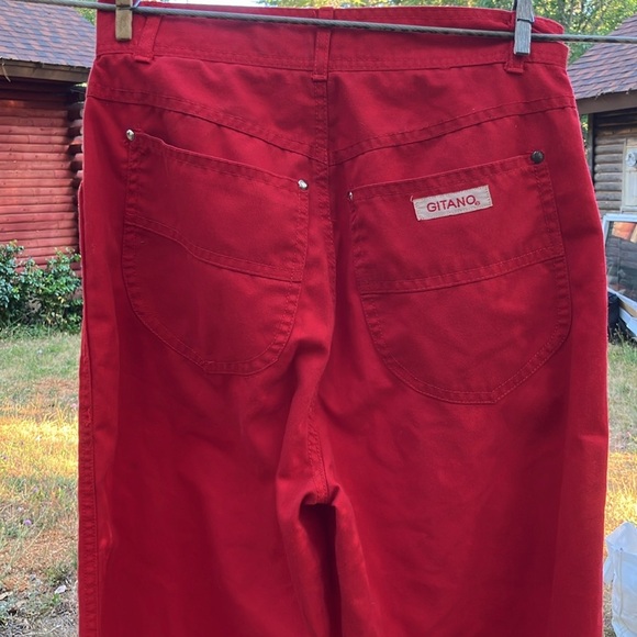 Gitano Cherry Red Denim high rise jeans size 9/10 - Picture 6 of 8